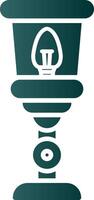 ícone de gradiente de glifo de lâmpada vetor