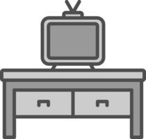 televisão mesa linha preenchidas escala de cinza ícone Projeto vetor