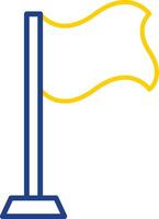 bandeira linha dois cor ícone Projeto vetor