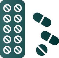 ícone de gradiente de glifo de pílulas vetor
