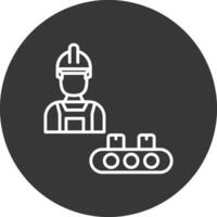 industrial trabalhador linha invertido ícone Projeto vetor