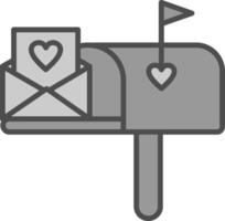 caixa de correio linha preenchidas escala de cinza ícone Projeto vetor