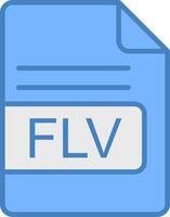 flv Arquivo formato linha preenchidas azul ícone vetor