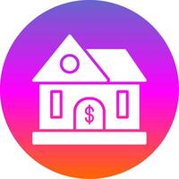 comprando casa glifo gradiente círculo ícone Projeto vetor