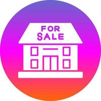 casa para venda glifo gradiente círculo ícone Projeto vetor