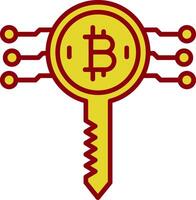 bitcoin chave vintage ícone Projeto vetor