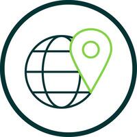 global localização linha círculo ícone Projeto vetor