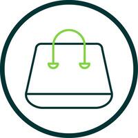 compras saco linha círculo ícone Projeto vetor