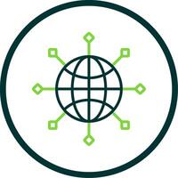 global conectar linha círculo ícone Projeto vetor