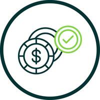 dólar linha círculo ícone Projeto vetor