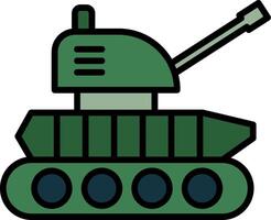 ícone cheio de linha de tanque vetor
