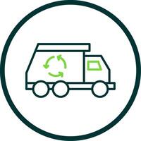 Lixo caminhão linha círculo ícone Projeto vetor