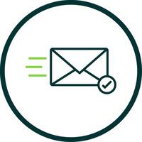 o email linha círculo ícone Projeto vetor