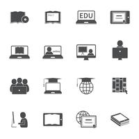 Conjunto de ícones de educação on-line vetor