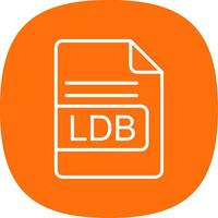 ldb Arquivo formato linha curva ícone Projeto vetor