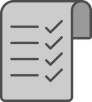 lista de controle linha preenchidas escala de cinza ícone Projeto vetor