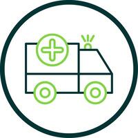ambulância linha círculo ícone Projeto vetor