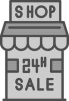 24 hora venda linha preenchidas escala de cinza ícone Projeto vetor