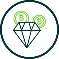 bitcoin diamante linha círculo ícone Projeto vetor