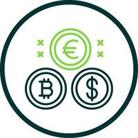 criptomoeda moedas linha círculo ícone Projeto vetor