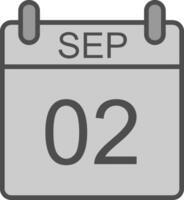 setembro linha preenchidas escala de cinza ícone Projeto vetor