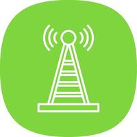 rádio torre linha curva ícone Projeto vetor