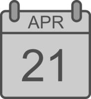 abril linha preenchidas escala de cinza ícone Projeto vetor