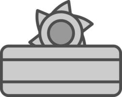 circular Serra linha preenchidas escala de cinza ícone Projeto vetor