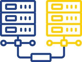 dados rede linha dois cor ícone Projeto vetor