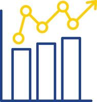 Barra gráfico linha dois cor ícone Projeto vetor