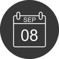 setembro linha invertido ícone Projeto vetor