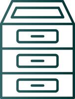 ícone de gradiente de linha de armário de arquivamento vetor