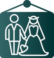 ícone de gradiente de glifo de fotos de casamento vetor