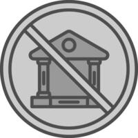 Proibido placa linha preenchidas escala de cinza ícone Projeto vetor