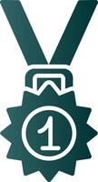 ícone de gradiente de glifo de medalha vetor