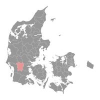 Vejen município mapa, administrativo divisão do Dinamarca. ilustração. vetor
