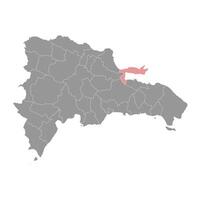 samana província mapa, administrativo divisão do dominicano república. ilustração. vetor