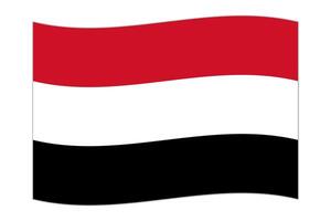 acenando bandeira do a país Iémen. ilustração. vetor