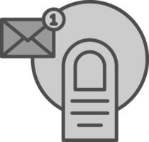 o email linha preenchidas escala de cinza ícone Projeto vetor