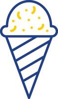 sorvete linha dois cor ícone Projeto vetor
