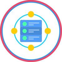 dados fluxo plano círculo ícone vetor