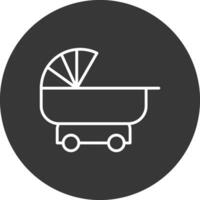 carrinho de bebê linha invertido ícone Projeto vetor