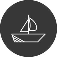 barco linha invertido ícone Projeto vetor