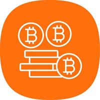 bitcoins bitcoins linha curva ícone Projeto vetor