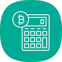 bitcoin calculadora linha curva ícone Projeto vetor