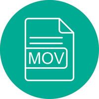 mov Arquivo formato multi cor círculo ícone vetor