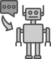 robô linha preenchidas escala de cinza ícone Projeto vetor