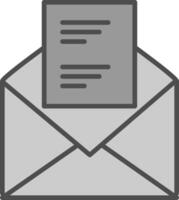 o email linha preenchidas escala de cinza ícone Projeto vetor