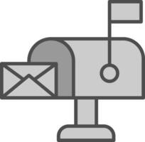 caixa de correio linha preenchidas escala de cinza ícone Projeto vetor
