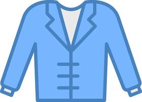 casaco linha preenchidas azul ícone vetor